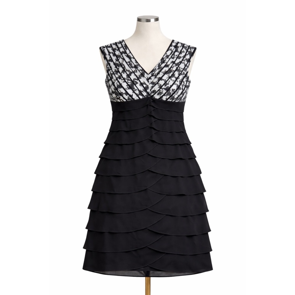 Scarlett Nite Woman Black & White Tiered Dress 22W Plus Size Cocktail
